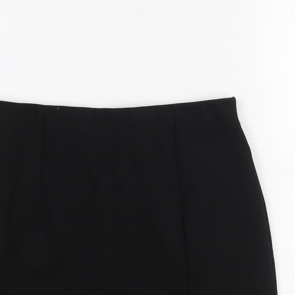 Stradivarius Womens Black Viscose Mini Skirt Size M
