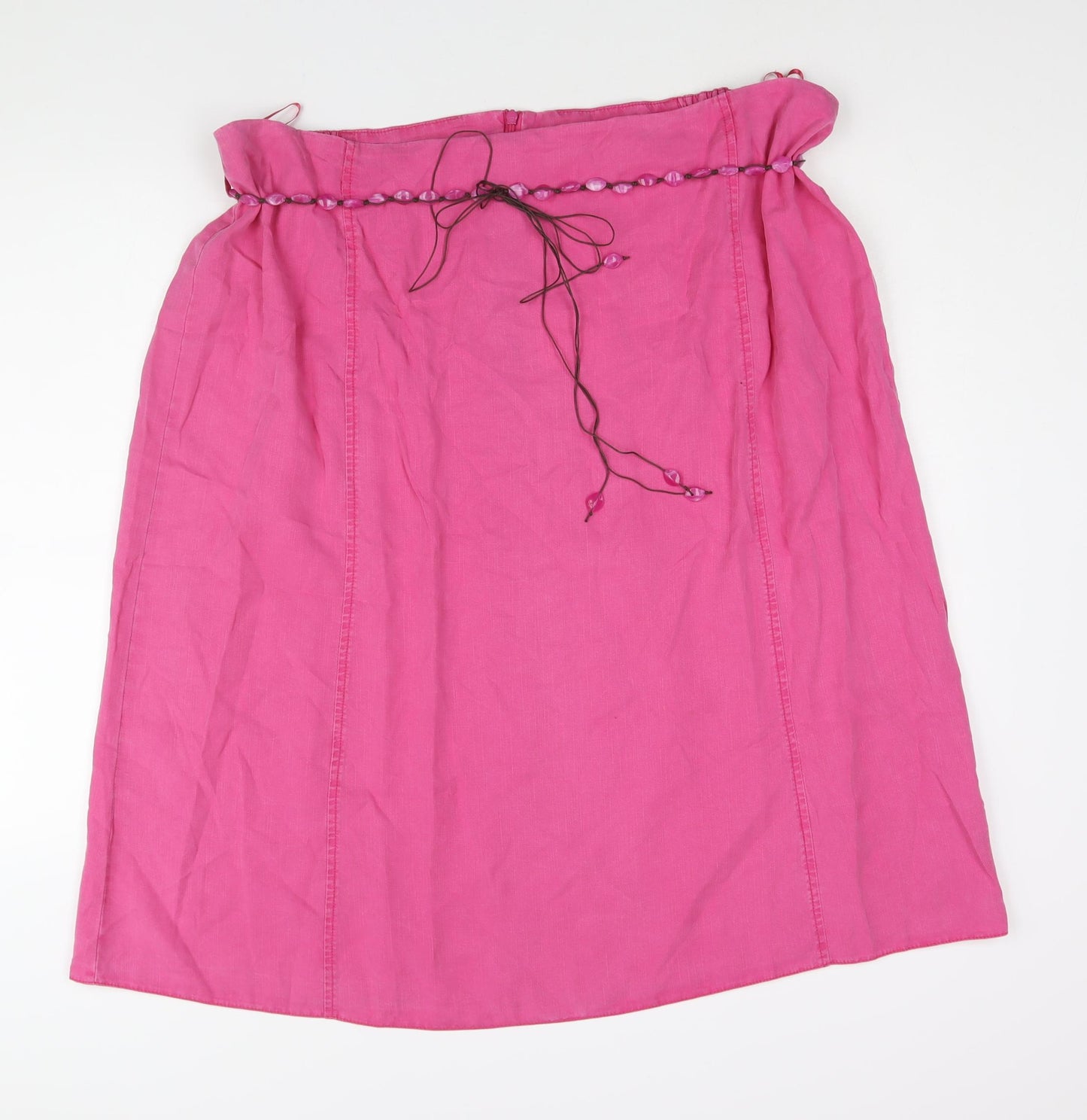 Ann Harvey Womens Pink Lyocell Straight & Pencil Skirt Size 24 Zip - Beaded Belt