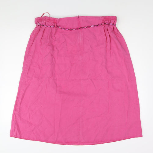 Ann Harvey Womens Pink Lyocell Straight & Pencil Skirt Size 24 Zip - Beaded Belt