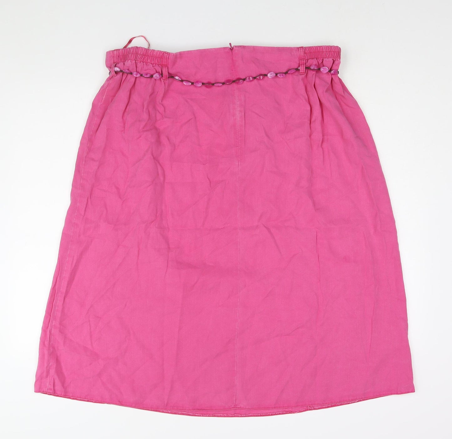 Ann Harvey Womens Pink Lyocell Straight & Pencil Skirt Size 24 Zip - Beaded Belt
