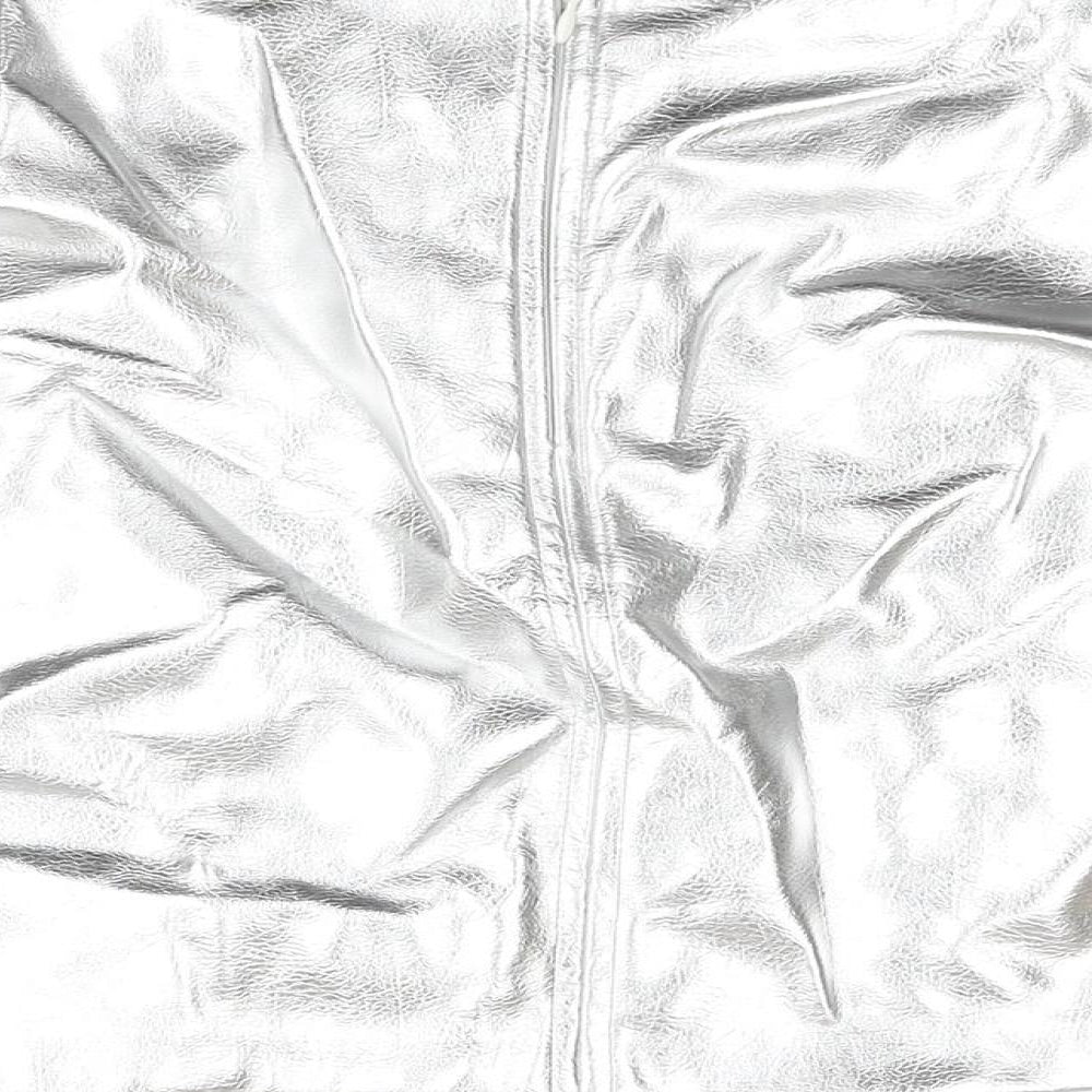 Marks and Spencer Womens Silver Polyester Mini Skirt Size 22 Zip