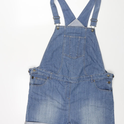JoJo Maman Bébé Womens Blue Cotton Dungaree One-Piece Size 18 L3 in Button