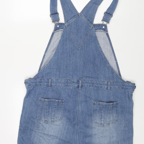 JoJo Maman Bébé Womens Blue Cotton Dungaree One-Piece Size 18 L3 in Button
