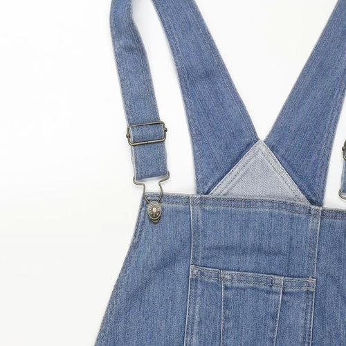 JoJo Maman Bébé Womens Blue Cotton Dungaree One-Piece Size 18 L3 in Button