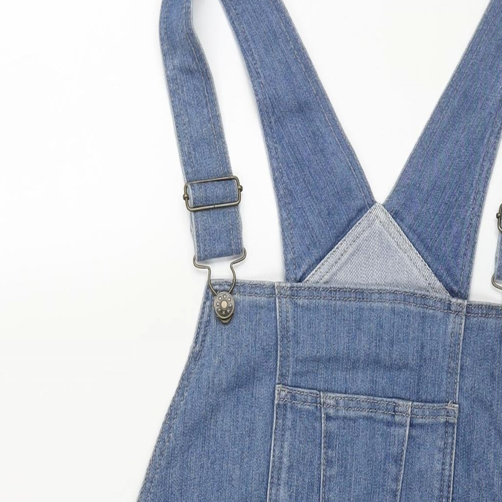 JoJo Maman Bébé Womens Blue Cotton Dungaree One-Piece Size 18 L3 in Button