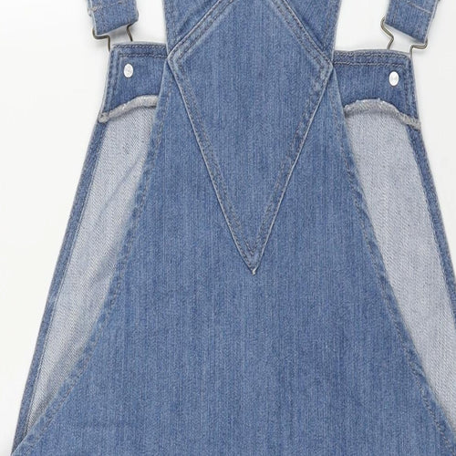 JoJo Maman Bébé Womens Blue Cotton Dungaree One-Piece Size 18 L3 in Button