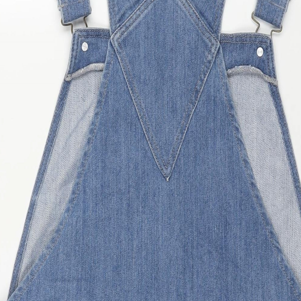 JoJo Maman Bébé Womens Blue Cotton Dungaree One-Piece Size 18 L3 in Button