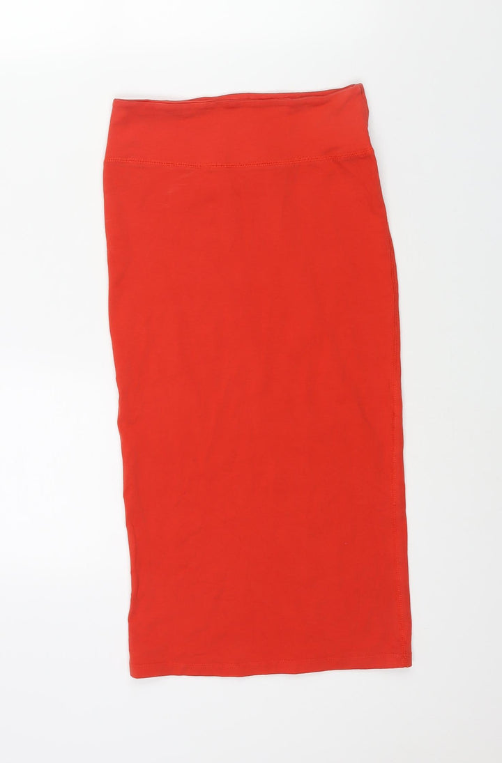 River Island Womens Red Cotton Straight & Pencil Skirt Size 8