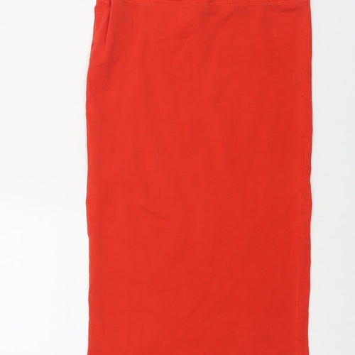 River Island Womens Red Cotton Straight & Pencil Skirt Size 8