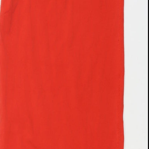 River Island Womens Red Cotton Straight & Pencil Skirt Size 8