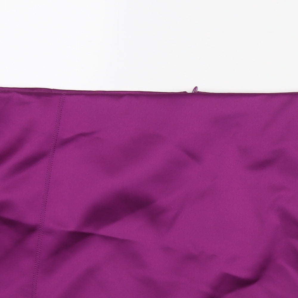 Marks and Spencer Womens Purple Polyester Mini Skirt Size 22 Zip