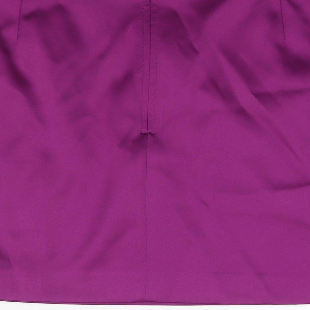 Marks and Spencer Womens Purple Polyester Mini Skirt Size 22 Zip