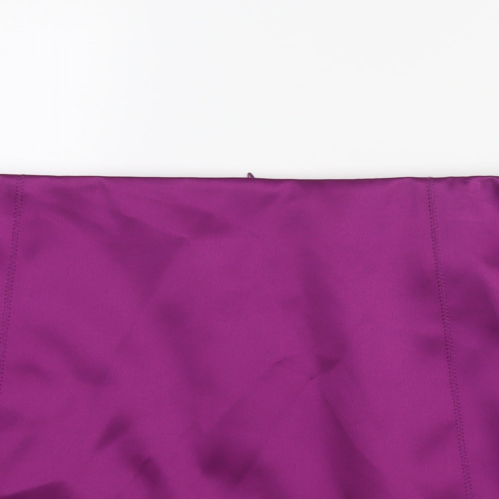 Marks and Spencer Womens Purple Polyester Mini Skirt Size 20 Zip