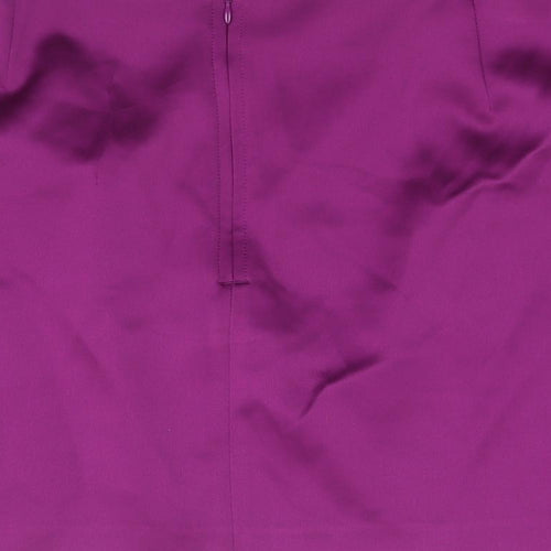 Marks and Spencer Womens Purple Polyester Mini Skirt Size 20 Zip