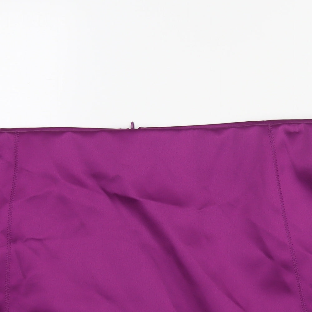 Marks and Spencer Womens Purple Polyester Mini Skirt Size 24 Zip