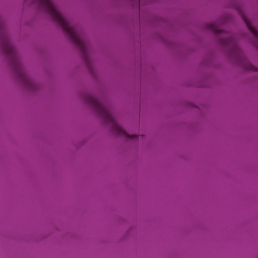 Marks and Spencer Womens Purple Polyester Mini Skirt Size 24 Zip