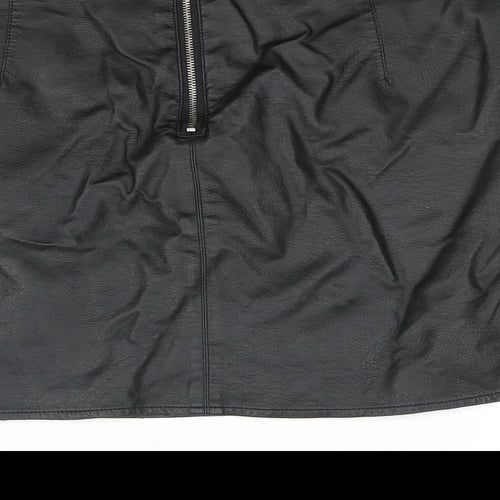 Glassons Womens Black Polyurethane A-Line Skirt Size 10 Zip