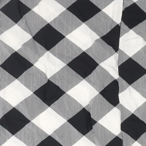 Marks and Spencer Womens Black Check Viscose A-Line Skirt Size 20 Zip