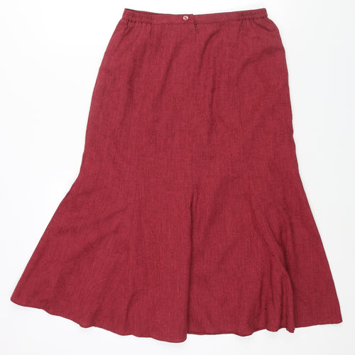 Eastex Womens Red Polyester Trumpet Skirt Size 10 Zip