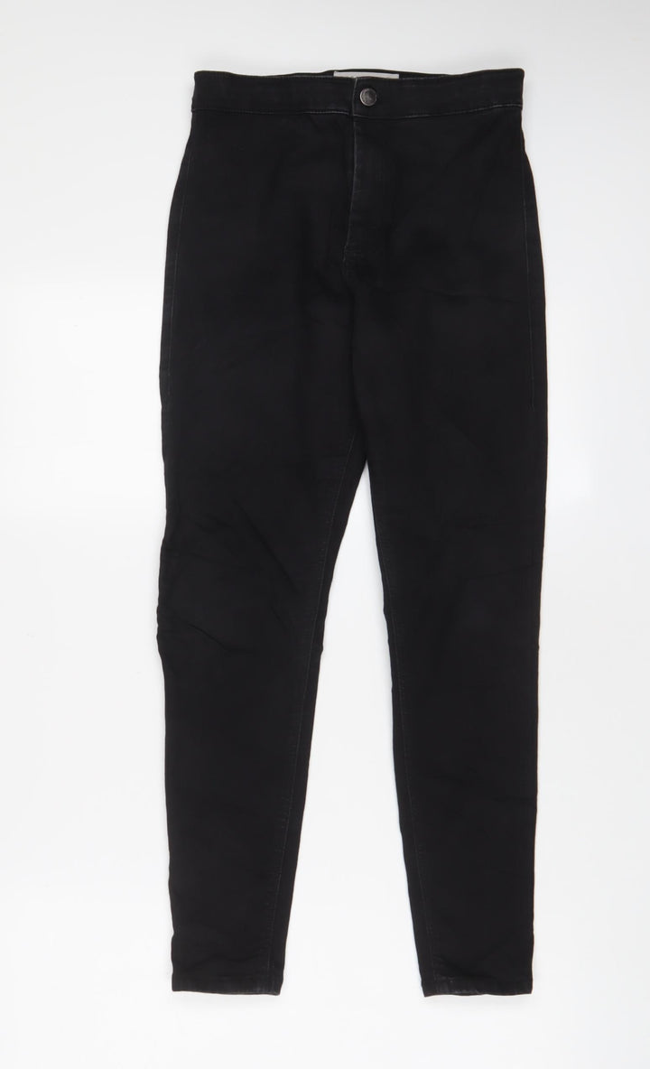 Topshop Womens Black Cotton Skinny Jeans Size 28 in L30 in Regular Zip - Pockets