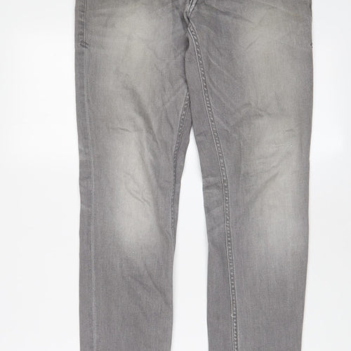 Burton Mens Grey Cotton Skinny Jeans Size 28 in L30 in Regular Zip - Pockets