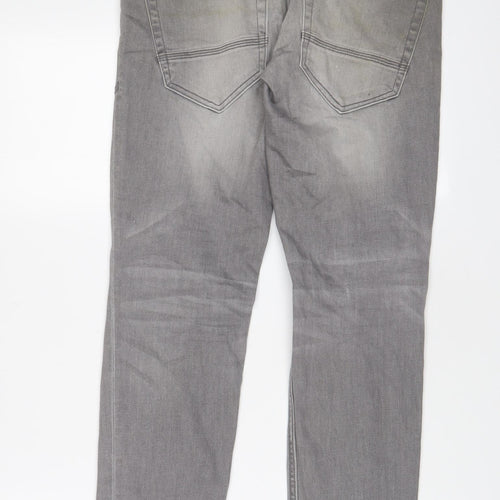 Burton Mens Grey Cotton Skinny Jeans Size 28 in L30 in Regular Zip - Pockets