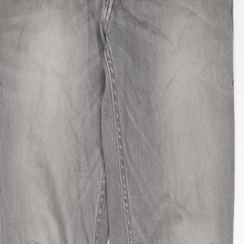 Burton Mens Grey Cotton Skinny Jeans Size 28 in L30 in Regular Zip - Pockets