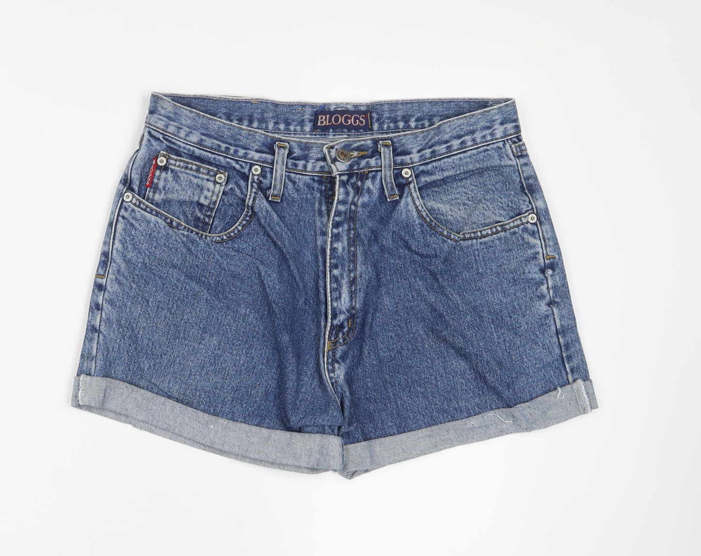 Joe Bloggs Womens Blue Cotton Boyfriend Shorts Size 32 L3 in Relaxed Zip - Pockets