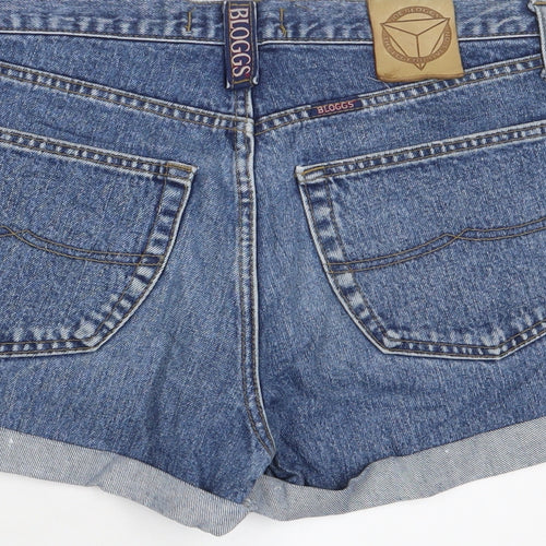 Joe Bloggs Womens Blue Cotton Boyfriend Shorts Size 32 L3 in Relaxed Zip - Pockets