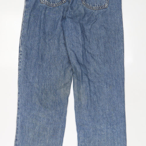 Monki Womens Blue Cotton Straight Jeans Size 26 in L31 in Regular Zip - Pockets