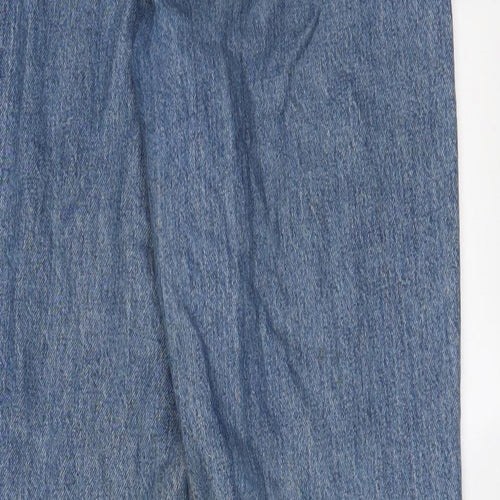 Monki Womens Blue Cotton Straight Jeans Size 26 in L31 in Regular Zip - Pockets