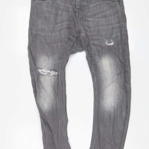 Denim & Co. Mens Grey Cotton Tapered Jeans Size 30 in L30 in Regular Zip - Arc Leg