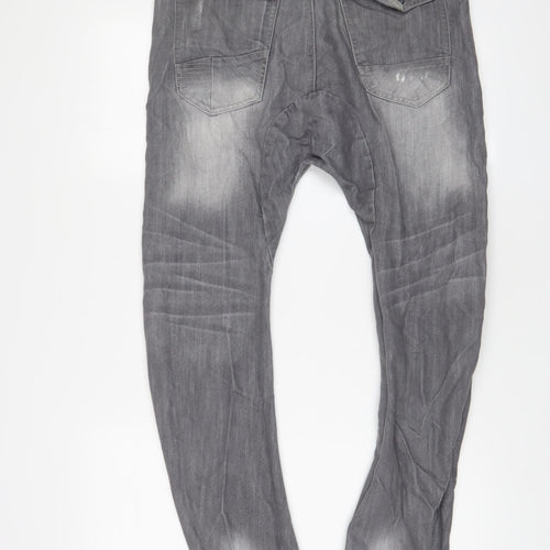 Denim & Co. Mens Grey Cotton Tapered Jeans Size 30 in L30 in Regular Zip - Arc Leg