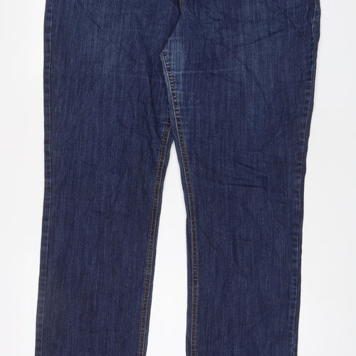 H&M Mens Blue Cotton Straight Jeans Size 40 in L32 in Regular Zip - Pockets