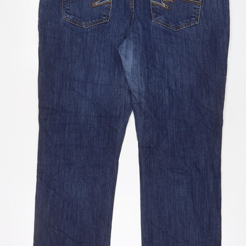 H&M Mens Blue Cotton Straight Jeans Size 40 in L32 in Regular Zip - Pockets