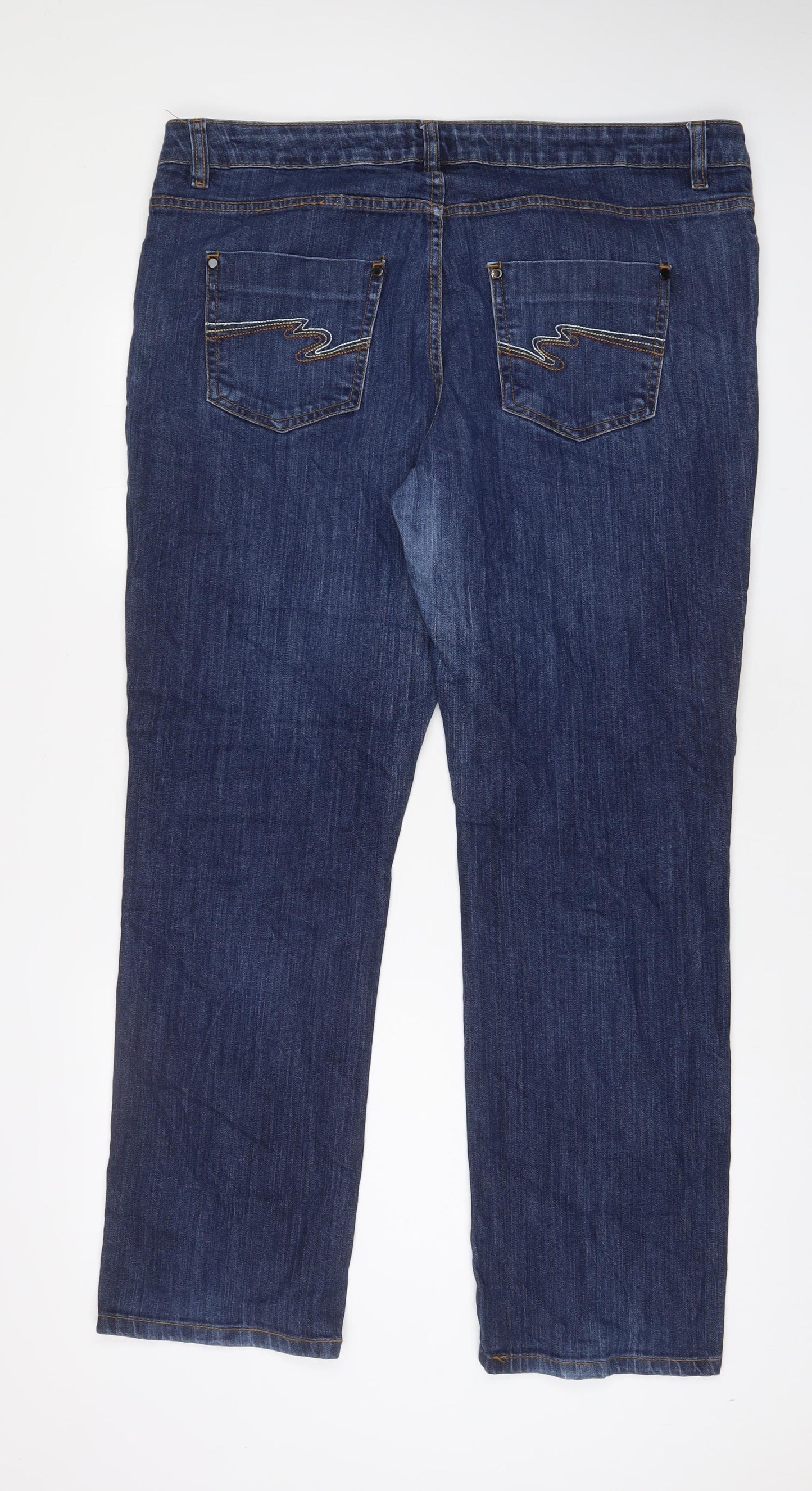 H&M Mens Blue Cotton Straight Jeans Size 40 in L32 in Regular Zip - Pockets