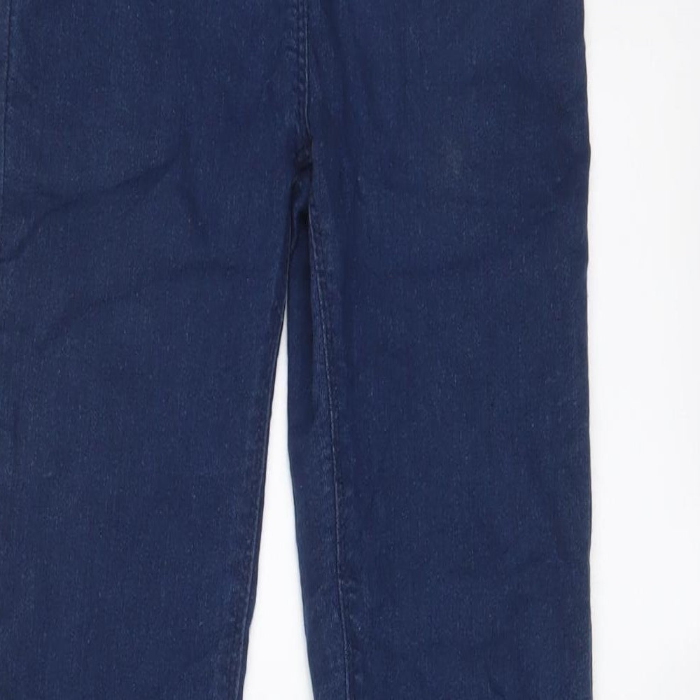 Matalan Girls Blue Cotton Skinny Jeans Size 12 Years Regular Zip - Adjustable waist, Pockets