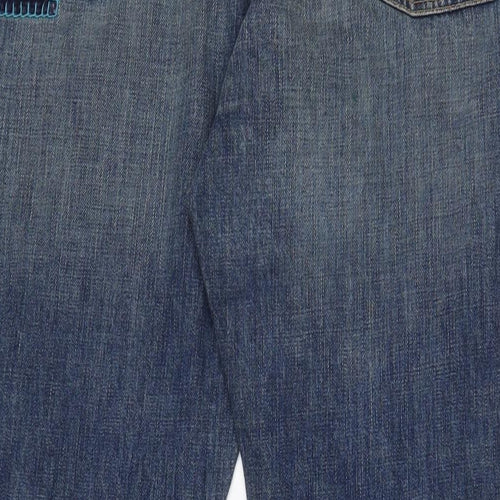 Old Navy Womens Blue Cotton Bootcut Jeans Size 18 L32 in Regular Zip - Pockets