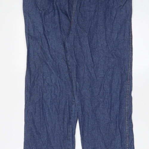 Rebecca Malone Womens Blue Cotton Straight Jeans Size M L28 in Regular - Elasticated waist