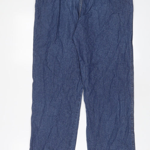 Rebecca Malone Womens Blue Cotton Straight Jeans Size M L28 in Regular - Elasticated waist