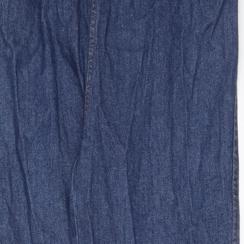 Rebecca Malone Womens Blue Cotton Straight Jeans Size M L28 in Regular - Elasticated waist