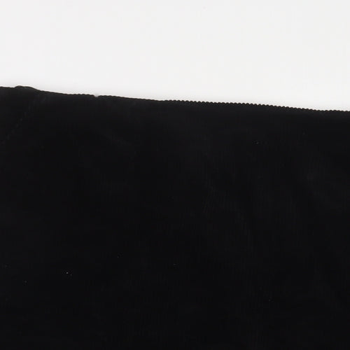 Joules Womens Black Cotton A-Line Skirt Size 18 Zip