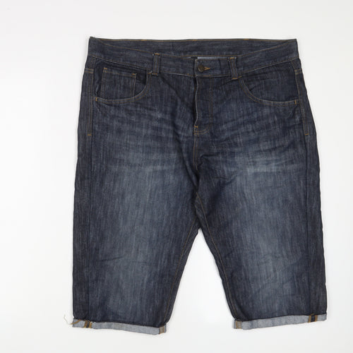 Denim & Co. Mens Blue Cotton Bermuda Shorts Size 38 in L15 in Regular Zip - Pockets