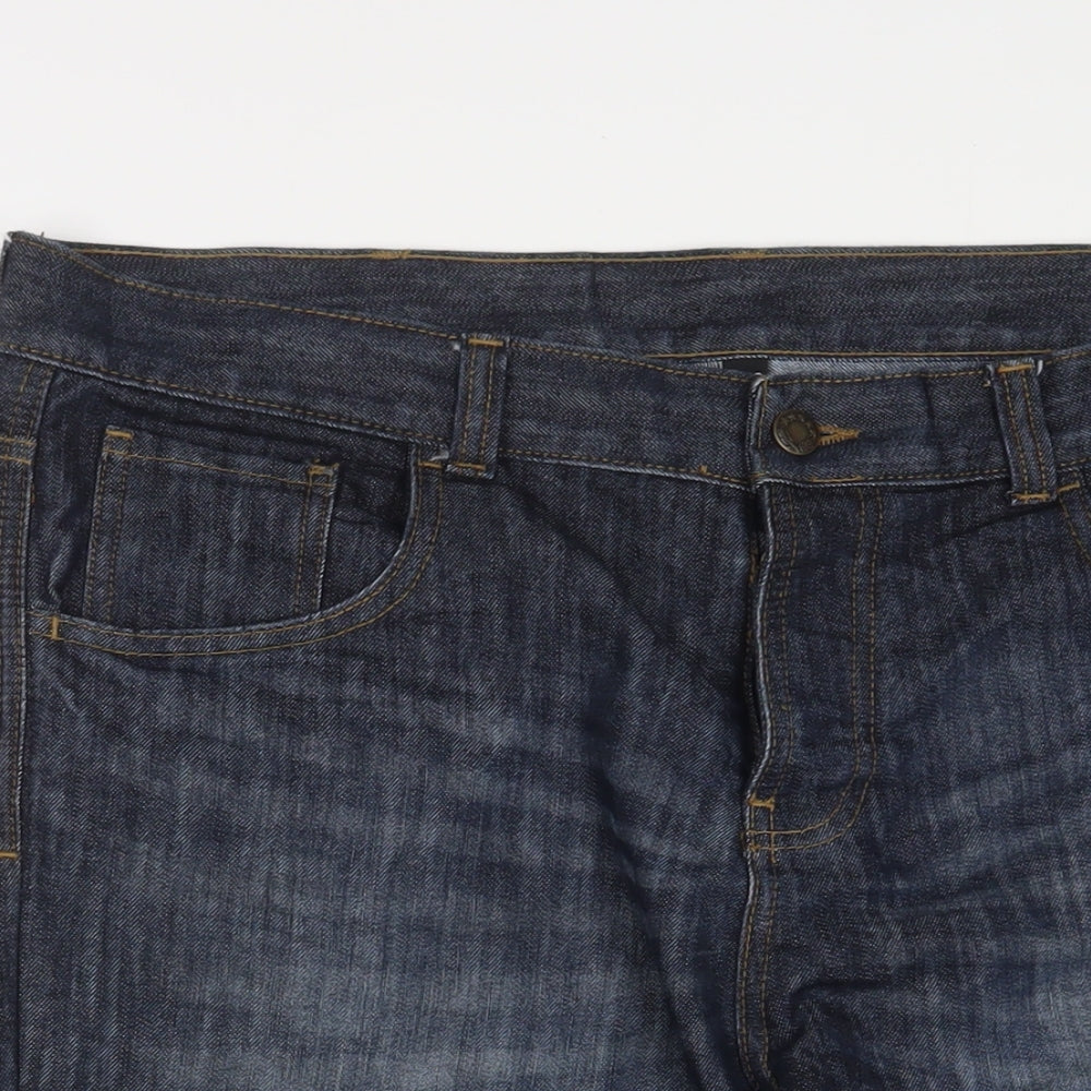 Denim & Co. Mens Blue Cotton Bermuda Shorts Size 38 in L15 in Regular Zip - Pockets