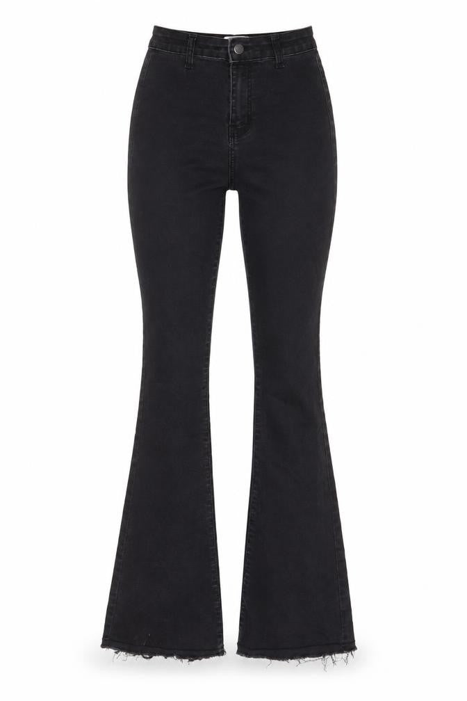 Both from belief Womens Grey Cotton Flared Jeans Size 6 L31 in Regular Zip - Pockets