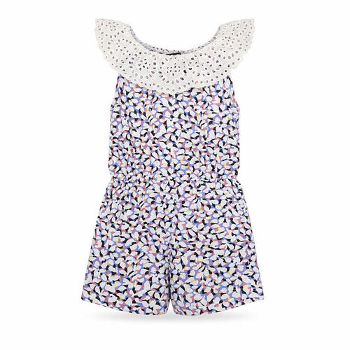 H&M Girls Multicoloured Geometric Cotton Playsuit One-Piece Size 4-5 Years Pullover - Embroidered