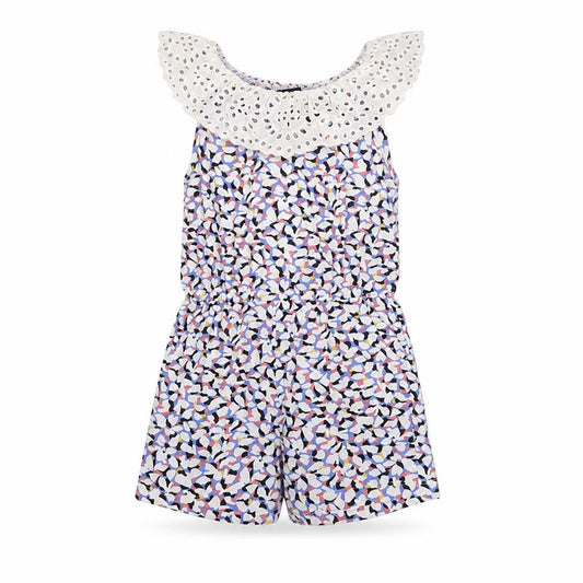 H&M Girls Multicoloured Geometric Cotton Playsuit One-Piece Size 4-5 Years Pullover - Embroidered