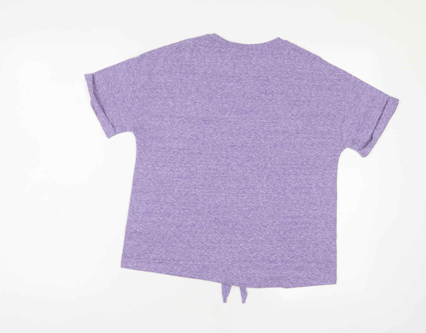 Marks and Spencer Girls Purple Cotton Basic T-Shirt Size 13-14 Years Crew Neck Pullover - San Fran