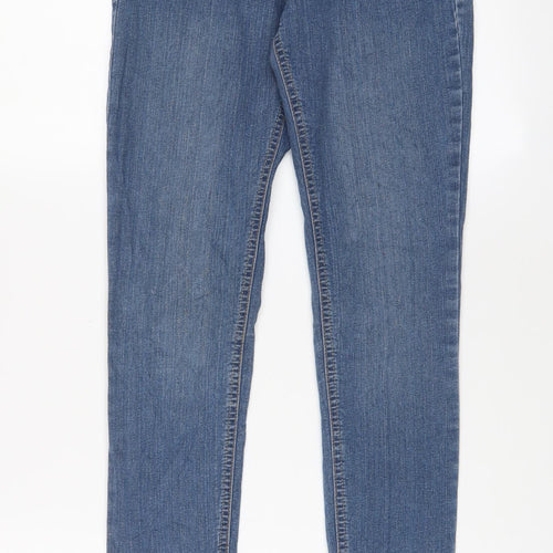 New Look Girls Blue Cotton Skinny Jeans Size 12 Years L28 in Regular Zip - Pockets