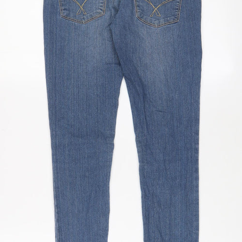 New Look Girls Blue Cotton Skinny Jeans Size 12 Years L28 in Regular Zip - Pockets